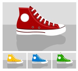 CLASSIC CHUCKS allstar sneakers set illustration vector minimil