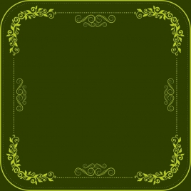 classical border template dark green design seamless curves