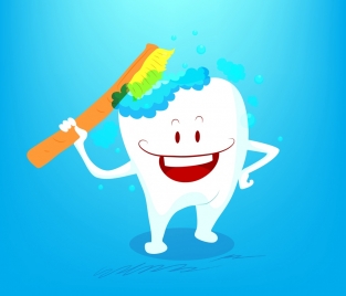 cleaning tooth icon funny stylized design