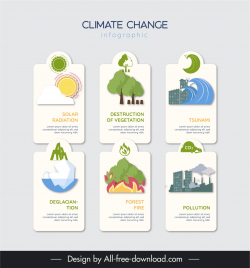 climate change infographics design elements flat papercut