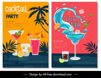 cocktail party banners colorful classical dynamic decor