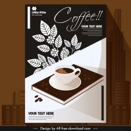 coffee background cup book leaves decor dark classic