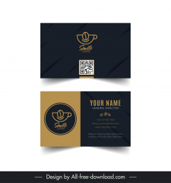 coffee business card template handdrawn stylized cup bean smiley