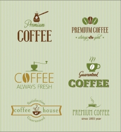 coffee logo collection classical design texts decoration