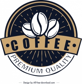 coffee logo template retro circle design