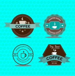 coffee promotion label sets classical design style