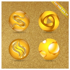 collection of 3d yellow abstract spheres