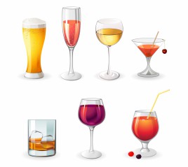 Collection of cocktails and drinks