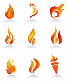 collection of fire icons and elements