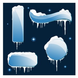 Collection of glossy winter banners
