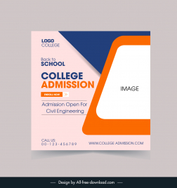 college admission advertising flyer template elegant flat geometric decor