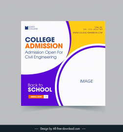 college admission advertising leaflet template elegant flat circles texts decor