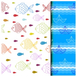 colored drawings of fishes and sea