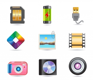 colored icons of digital appliances