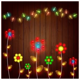 colorful flower neon light decoration