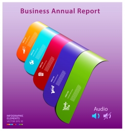 colorful infographic vector of business annual report