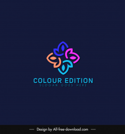 colour edition logotype abstract colorful symmetric petal sketch