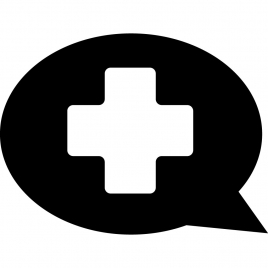 comment medical sign icon black white flat cross speech bubbles sketch