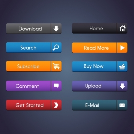 commercial webpage buttons collection shiny horizontal design