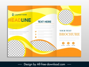 company flyer template trifold shape colorful abstract decor