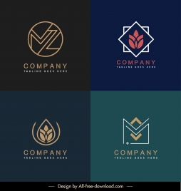 company logo templates flat floral house symbols