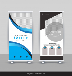company promotional roll up banner templates elegant checkered curves geometry