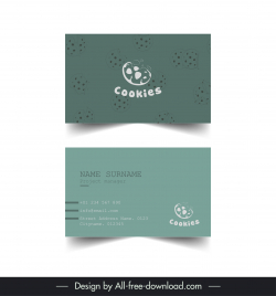 cookies business card template dark classic simple