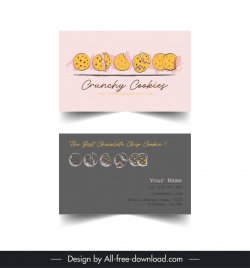 cookies business card template retro vintage handdrawn
