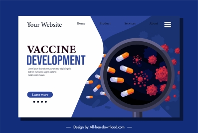 corona epidemic website banner capsules viruses sketch
