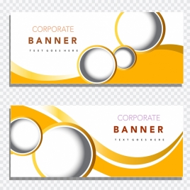 corporate banner templates modern design circles curves decor