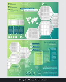 corporate brochure template elegant checkered geometry trifold