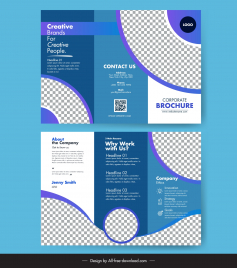 corporate brochure template elegant checkered round curves
