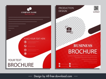 corporate brochure templates contrast flat checkered shapes