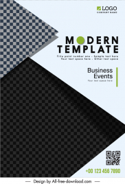 corporate flyer template elegant contrast checkered geometric decor