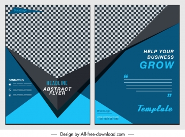 corporate flyer templates dark elegant checkered decor