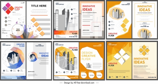 corporate flyers templates colored modern bright design