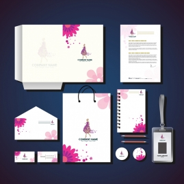 corporate identity collection pink flowers ornament