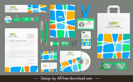 corporate identity templates colorful modern abstract decor