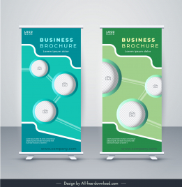 corporate roll up banner template elegant circles checkered decor