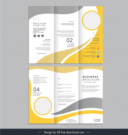 corporate trifold brochure template elegant checkered circles curves
