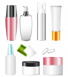 cosmetic blank container plastic templates