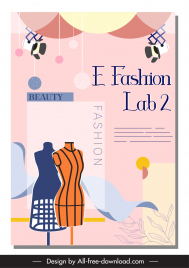 cover page e fashion lab advertising banner flat elegant classical decor
