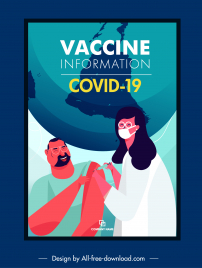 covid19 vaccination poster injecting doctor sketch