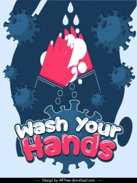covid 19 poster handwash activity viruses sketch