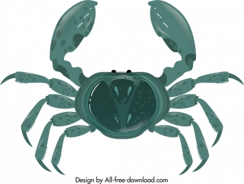 crab icon dark blue modern design