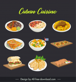 cuban advertising banner template cuisines classic dark