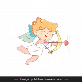 cupid icon cute handdrawn cartoon character sketch