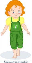 cute baby icon colored cartoon character