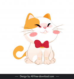 cute cat icon classic handdrawn cartoon outline