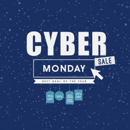cyber monday sales poster snow backdrop ornament